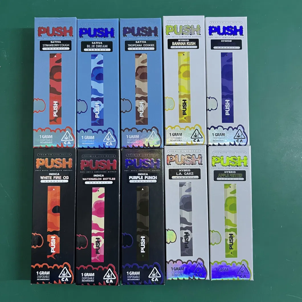 Push Disposable Vape 1.0ml Different Color Pod Cartridge Packaging 510 Battery Cigarette Electronic Empty Vaporizer Device