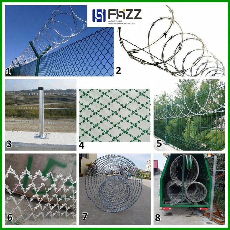 Stainless Steel or Galvanized Razor Barbed Concertina Wire and Concertina Coil