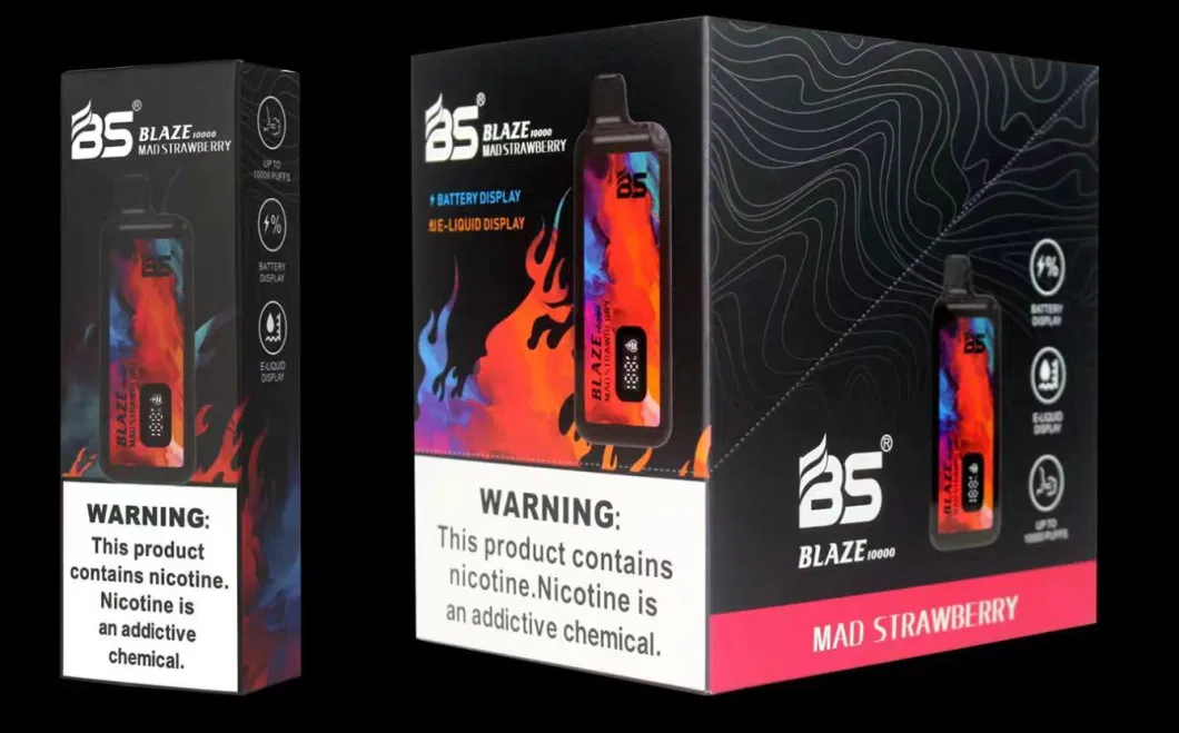 BS Blaze 10000 Puffs Wholesale E-Cigarette Disposable Vape Pod 18ml Premium Liquid 10 Different Flavors 0% 2% 5% Nic Available Tornado 7K