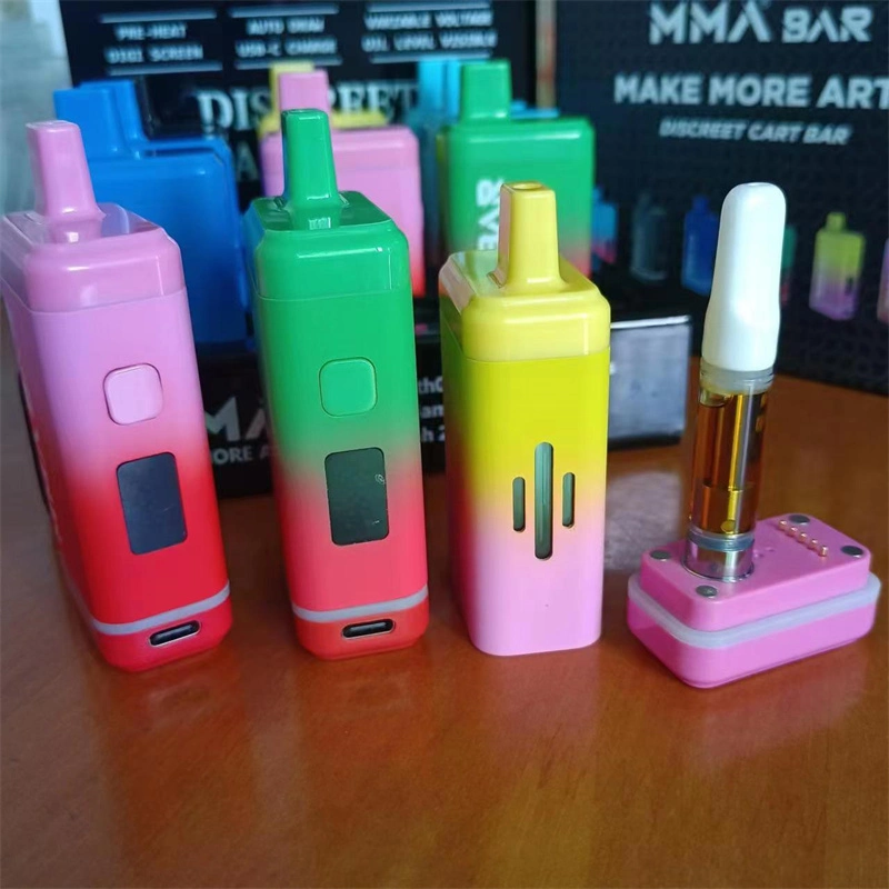 MMA Rechargeable Vape Pen Empty Cartridge E-Cigarettes Digital Box Vapes Bar Voltage Adjustable Vaporizer with Display Box Package