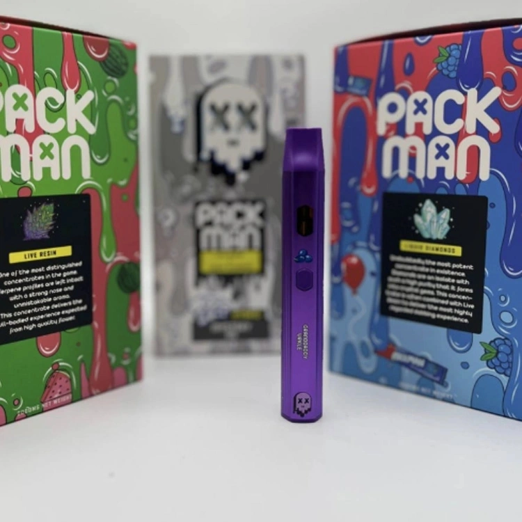 New Pack Man Live Resin Disposable Vape Pens Starter Kit Empty 2.0 Grams Ceramic Coil 2ml Pods Pack Man with Packaging