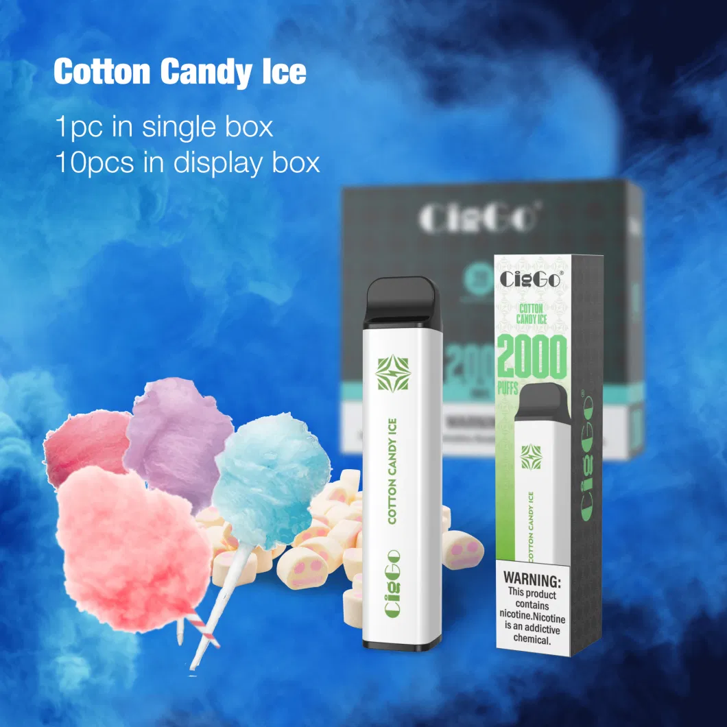 50 Regular Flavors Ciggo Cube 2000 Puffs Disposable Vape Pen 50mg Nicotine 950mAh Disposable Mini E-Cigarette