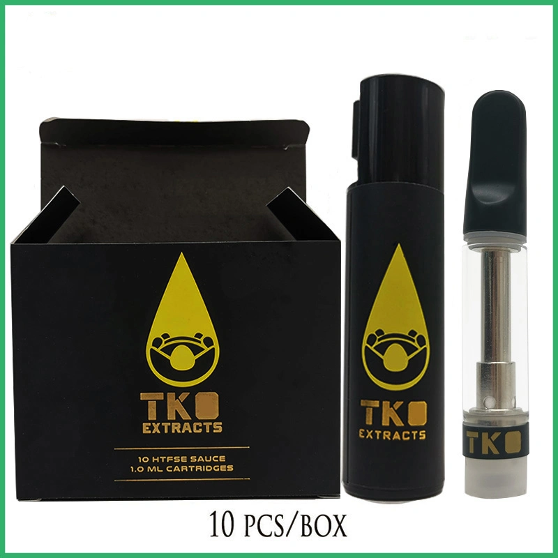 Tko Extracts Black Packaging Vape Empty Ceramic Glass Atomizer 1.0ml