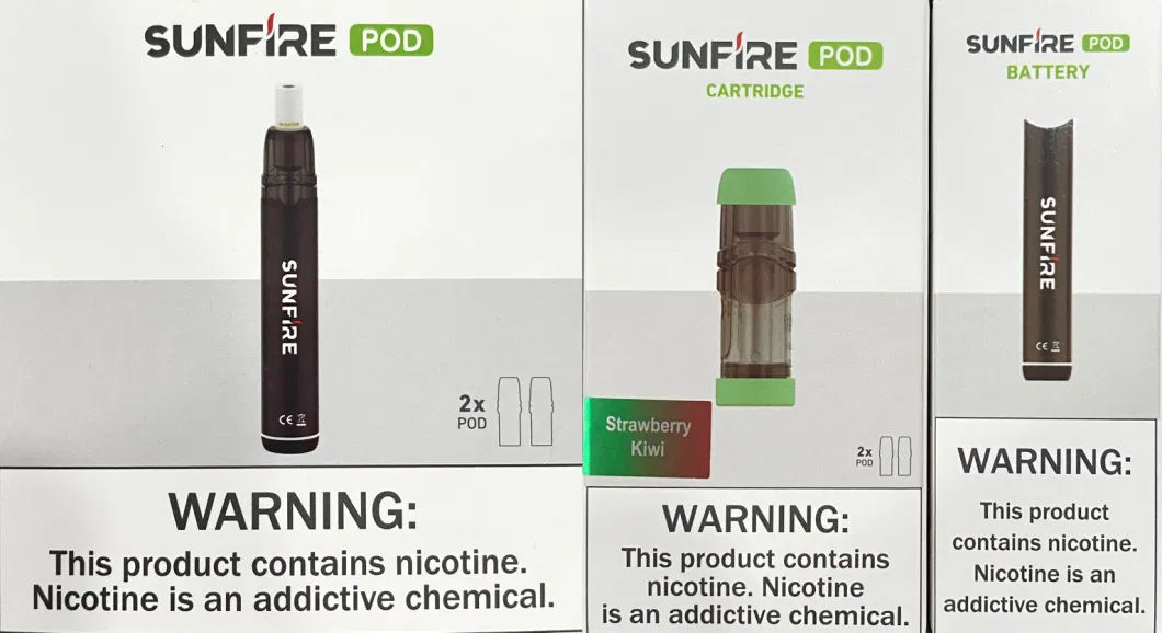 Original Sunfire Pod Vape Pen E Cigarette Starter Kit 320mAh 2ml Empty Refillable Pods Device with Bottom Lock System Hot Sale Vapor Compatible