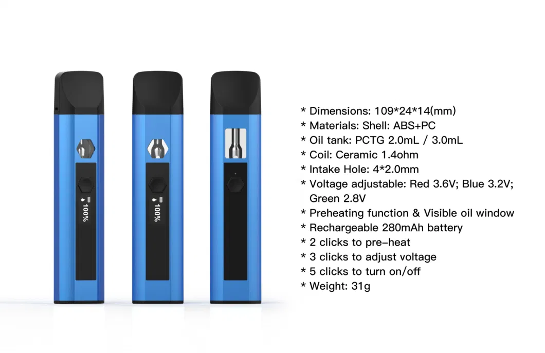 Disposable E-Cigarettes Vape Pen 320mAh Empty 2.0ml Rechargeable Prefilled Cart Thick Oil Packwoods Torch Pen Disposable Vape