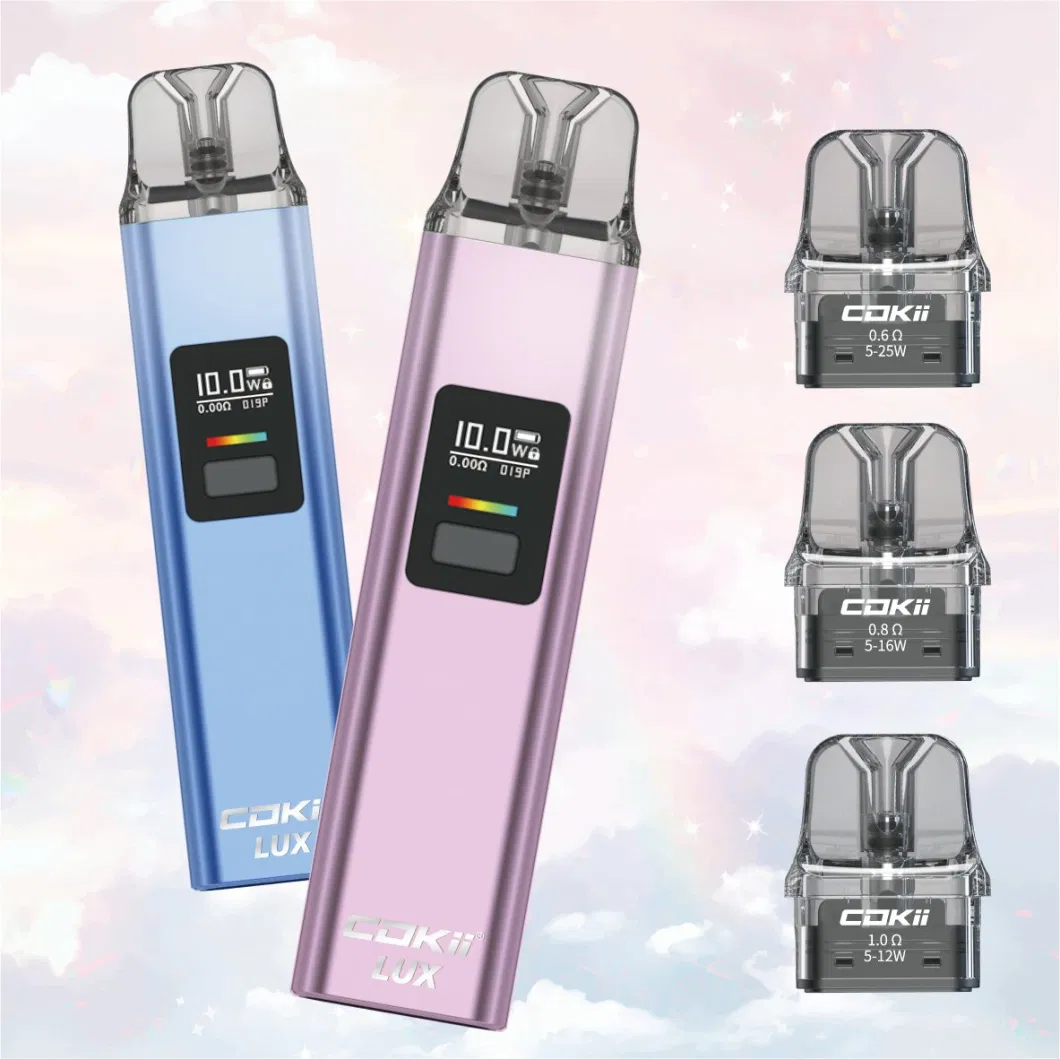 2024 New Wholesale Hhc Refillable Cokii Lux 1050mAh 25W Output Mesh Coil Electronic Cigarette 2ml Pod Empty Vape Cartridge