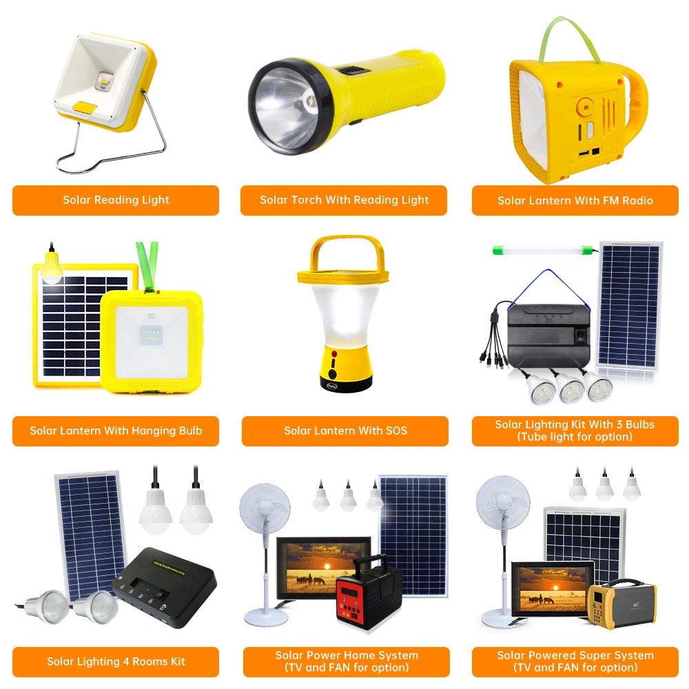 Home Solar Power System Solar Energy Power System Solar Panel System and USB Mobile Phone Charging Run TV Fan