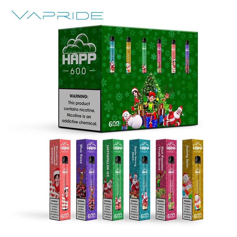 Vapride Online Shopping Happ 600 Puffs Wholesale Poland Electronic Cigarette Disposable Vape Pen