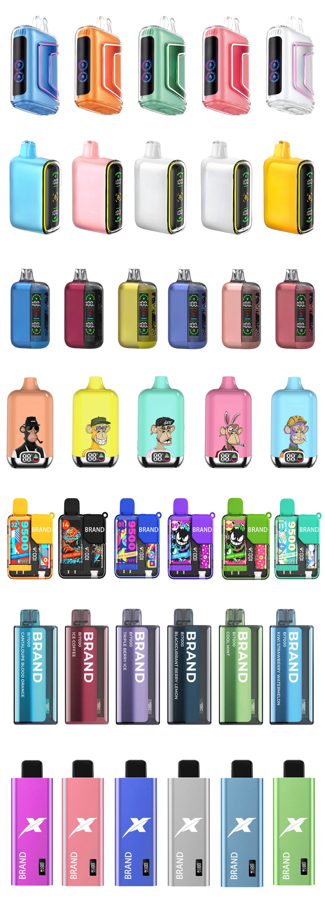 Wholesale I 10000 12000 15000 Raz Tn9000 Priv Geek Puff Digital LCD Screen Display LED Bc5000 Hhc White Private Label Elf Custom OEM Bar Disposable Empty Vape