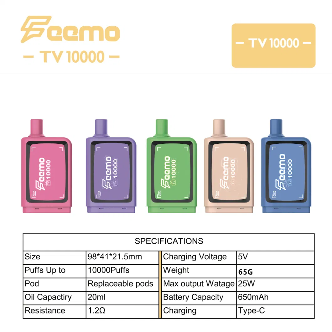 Disposable Rechargeable Electronic Cigarette Feemo T10000 (Pod+ Charging Base) Wholesale Vape