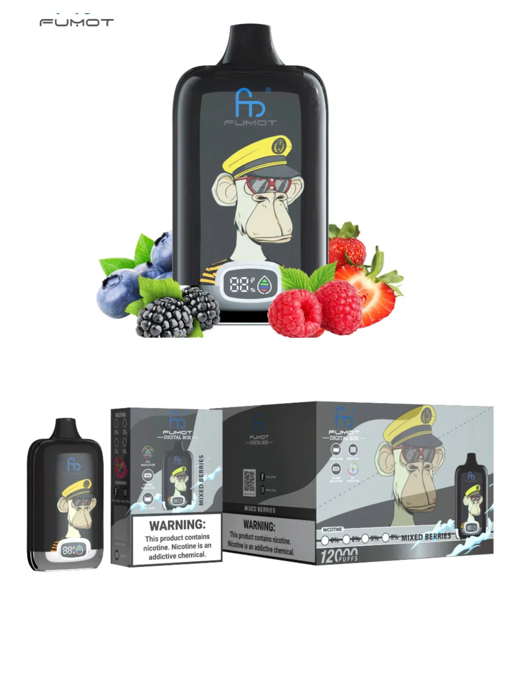 Wholesale Price Fumot Digital Box 12000 Puff Vaporizer Disposable Vape