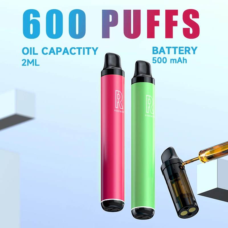 China Wholesale Amazon Electronic Cigarette Runfree 600 Puff 2ml Oil RGB Light Rechargeable Replaceable Refillable Disposable Vapes