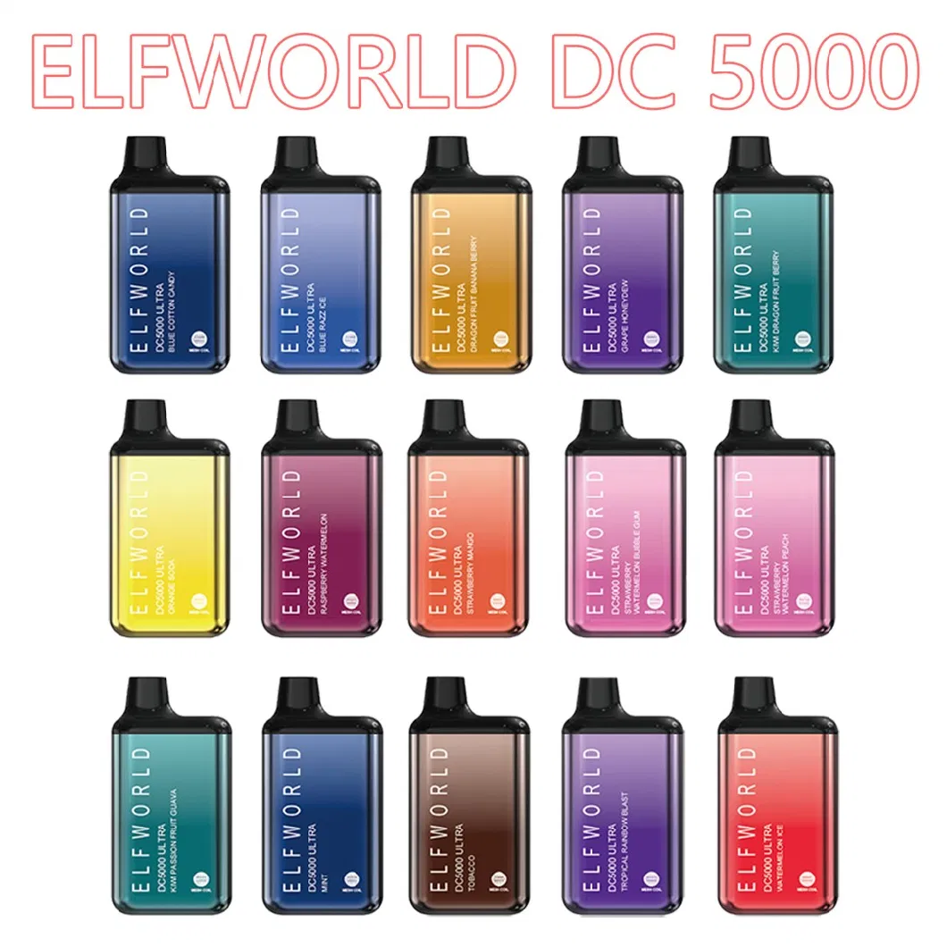 Original Elfworld Ultra 5000 Cigarettes Disposable Vapes Recharager Battery Vs Elfbar 5000