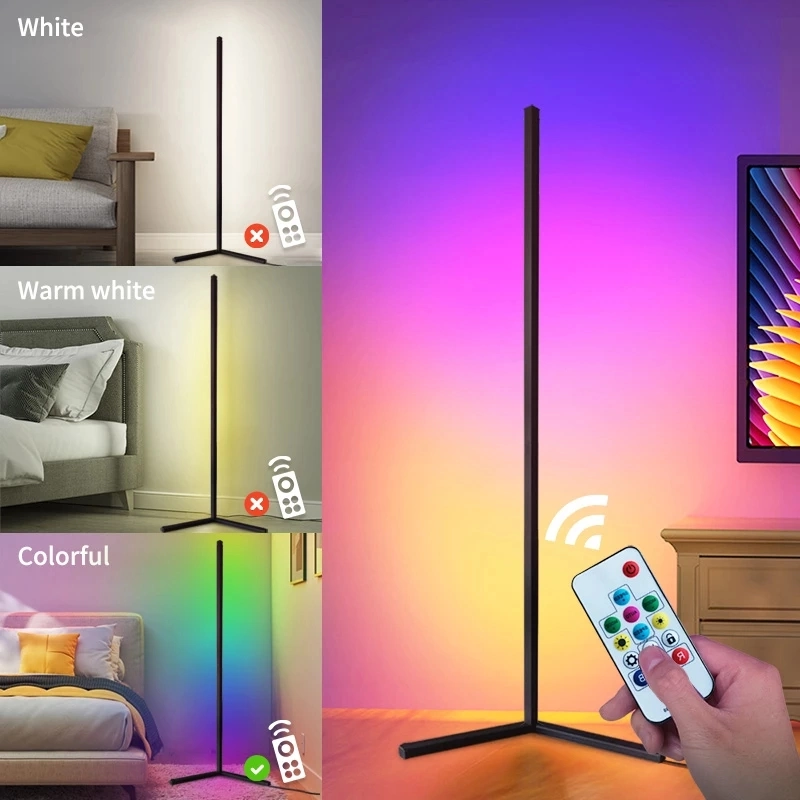 RGB Floor Lamp Bedroom LED Atmosphere Night Lamp Floor Light Living ROM Decor Indoor Standing Lamps for Home Decoration
