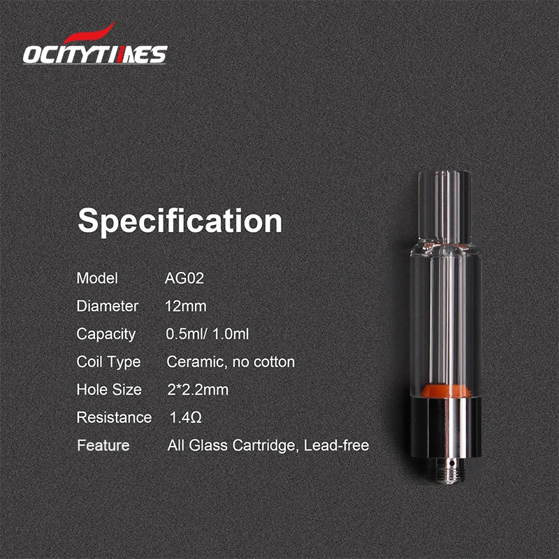 Best New Electric Cigarette Empty 0.5ml Vaporizer Cartridge for 510 Battery No Button