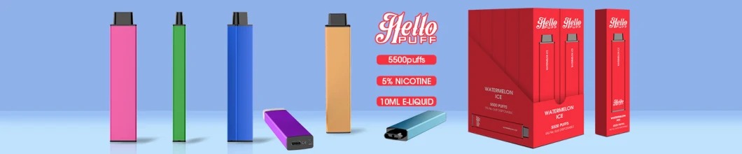 Bananatimes Hellopuff OEM 5500 Puffs Wholesale Disposable Vape Pen Electronic Cigarette 4000 Puff Big Bar Pod Custom Vaporizer Pen