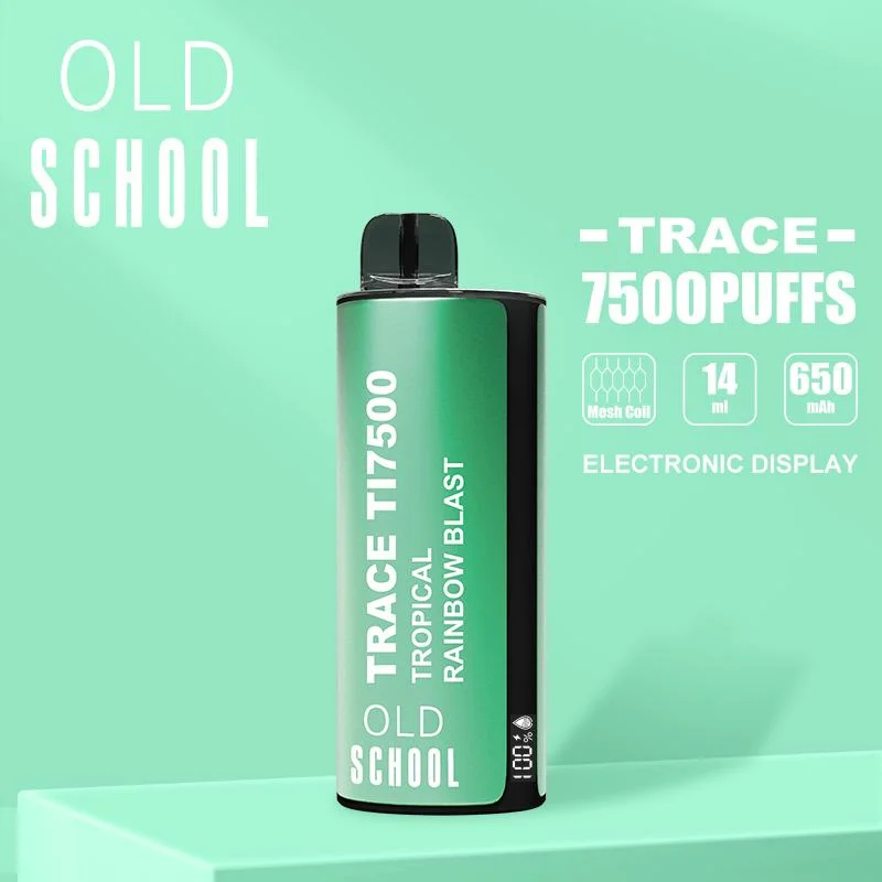 Hot Sale Original Factory Old School Ti7500 Puffs Rechargeable Disposable Vape with Digital Display for Both Charging and E-Juice Levels