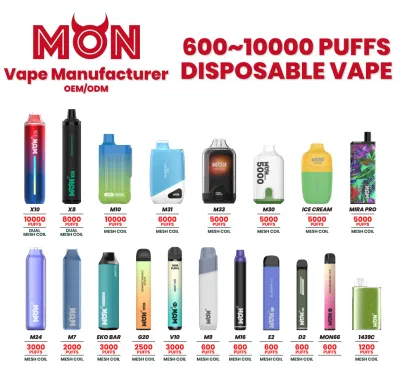  Одноразовые измерители OEM/ODM Vape Factory 600puffs//3000puffs/5000puffs/8000puffs/10000 puffs/15000puffs. С сертификатом TPD MHRA CE RoHS Pmta DGM/Monvaper