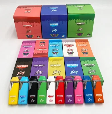 Runtz X Packwoods одноразовые ручки E сигареты 380мАч перезаряжаемые Аккумулятор разряжен, шприц для пера, 1 мл, испаритель с соусом для упаковки, запеканный Бар Dabwoods