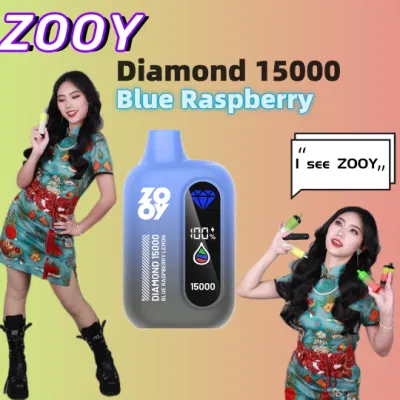 Blue Raspberry 2024 Новая версия Vape Zooy Diamond 15000 Factory Продажа одноразовых электронных сигарет с испарителем