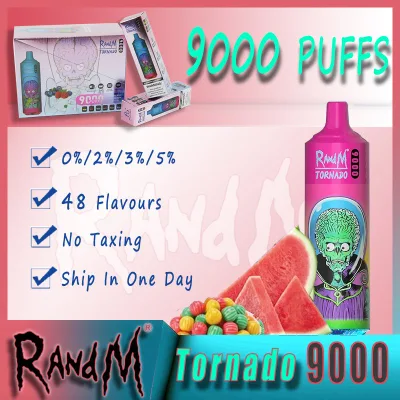  Randm Tornado 9000 puffs Disposable E сигареты Vape 0.8 Ом Mesh Катушка 18 мл аккумулятор аккумулятор Электронные СИГАРЫ 9000 0% 2% 3% 5%