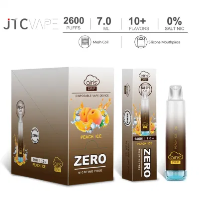 Внутренний продольный профиль края подается сжатый воздух 0% 2600puffs одноразовые Vape на складе продажи с возможностью горячей замены пера факел прикуривателя