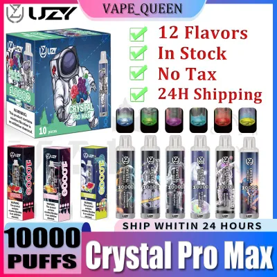 Оригинальные манжеты Uzy Crystal Vape PRO Max Vape 10000 одноразовые E сигареты 1,2 Ом Mesh Coil 16 мл аккумулятор для измерителя