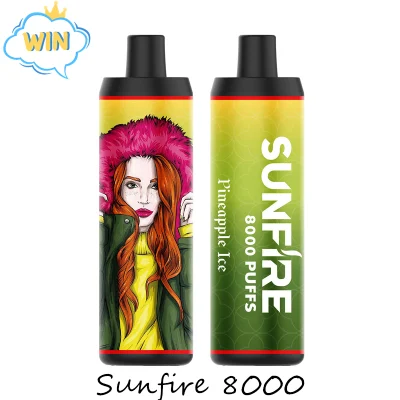 Новейший Dtl Sunfire 8000puffs одноразовый Vape 10 ароматизаторов 0% 2% 3% 5% Puff 8000 7K 8K 9K Электронный сигарет 18 мл Тележки предварительно охлажденный вапник Производитель прямой