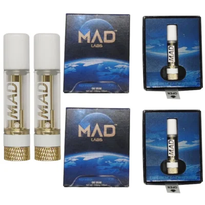 Настройка пустого пера Mad Labs Tank Atomizer Viposable Pen Pod Упаковка 1 мл 1,0 мл 1000 мг 1 г 1 0,8 мл 0.8 мл 510 T резьбовой картридж CB.D с керамической катушкой для живой струи