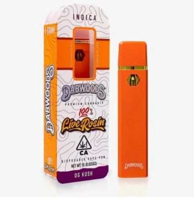 Одноразовый стилус Dabwoods Vape Pen 1 мл с аккумулятором на 280 мА/ч.