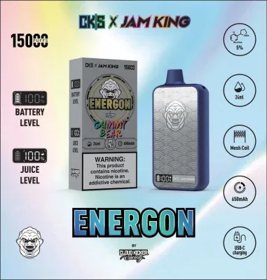  Одноразовый пуф JAM King CKS 15000 Vape, 12 тыс. 15 тыс. об./мин., 20 тыс. Экран для зарядки с сеткой 24 мл, тип C, дисплей Randm Tornado EU Warehouse Вапес