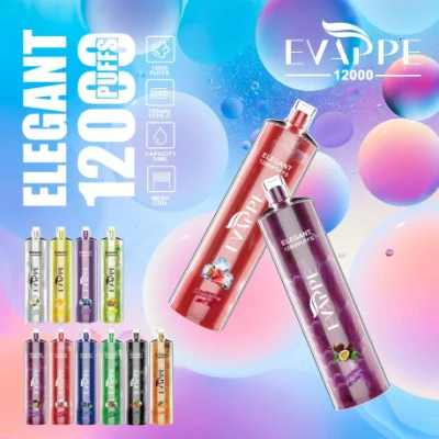 Оптовая цена Оригинал Evappe элегантный Crystal Vape Vs Jnr Shisha Hookah Dtl Bang 12000 puffs Электронный сигарет