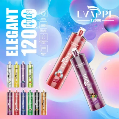  Оптовая цена Оригинал Evappe элегантный Crystal Vape Vs Jnr Shisha Hookah Dtl Bang 12000 puffs Электронный сигарет