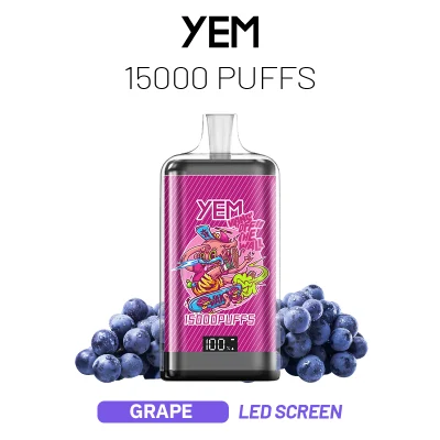  Оптом I 2024 YEM Новый 15000 Puff цифровой дисплей одноразовый Электронные вагузники для подгузников E 20ml Crystal Vape WPAE