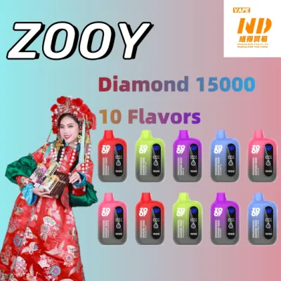 2024 Новая версия Vape Zooy Diamond 15000 Завод прямых продаж Испаритель одноразовые электронные СИГАРЫ