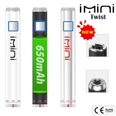  Imini Оптовая торговля 510 аккумулятор пера Vape Электронный сигарет с переменным напряжением 510-нитьный аккумулятор Vape типа C, 650 мА/ч, двойной USB 510 Аккумуляторная батарея для тележки