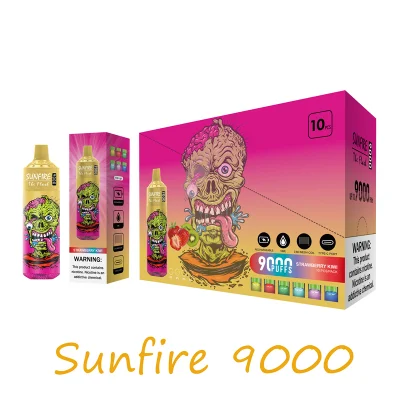 Оптовая одноразовая лучшая дешево Цена Sunfire Tornado 5000 7000 8000 9000 10000 12000 Puff Crystal Vape E-Cigarette Vaporizer RGB Light