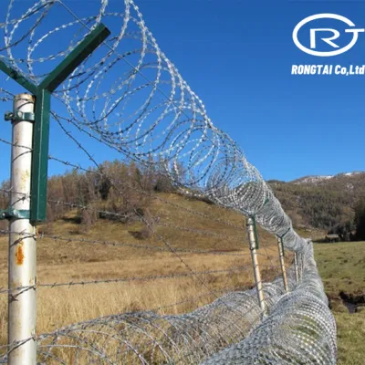 Гальванизированные BTO-22 катушки Concertina Razor Barbed Wire Fence