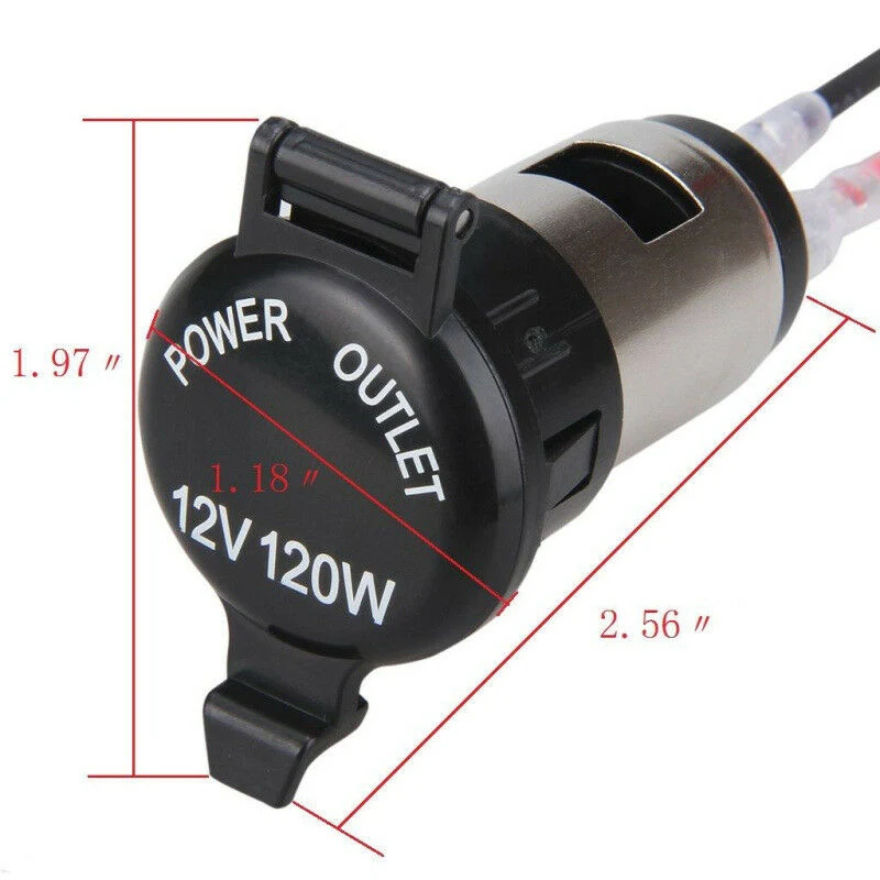 12V Cigarette Lighter Waterproof Car Power Port Outlet Socket for Car Truck Marine RV Caravan