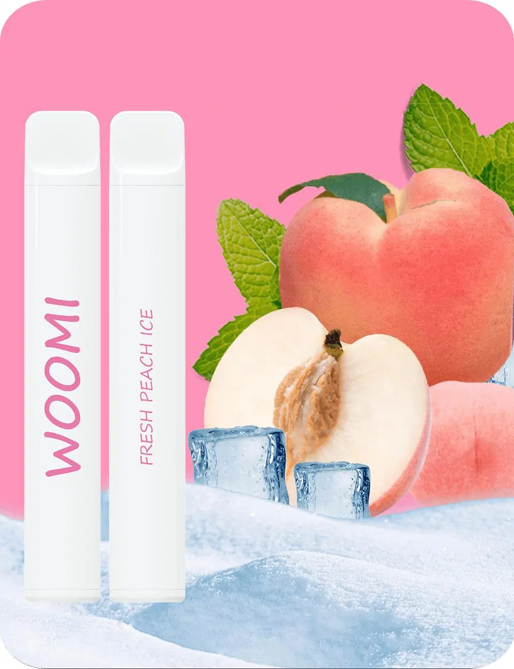 Woomi White Snow 600 Puffs Favorite Flavors Blue Razz Lemonade 2% Nicotine Disposable Ecigarette