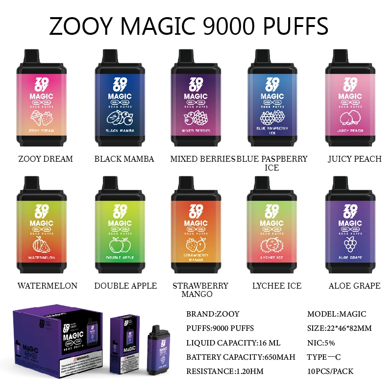 Niude Trade Wholesale Zooy Magic Puff 9000 E Cigarette Disposable Vapen Mars Device Rechargeable Battery Prefilled Carts 9K Puffs 10000 Savage