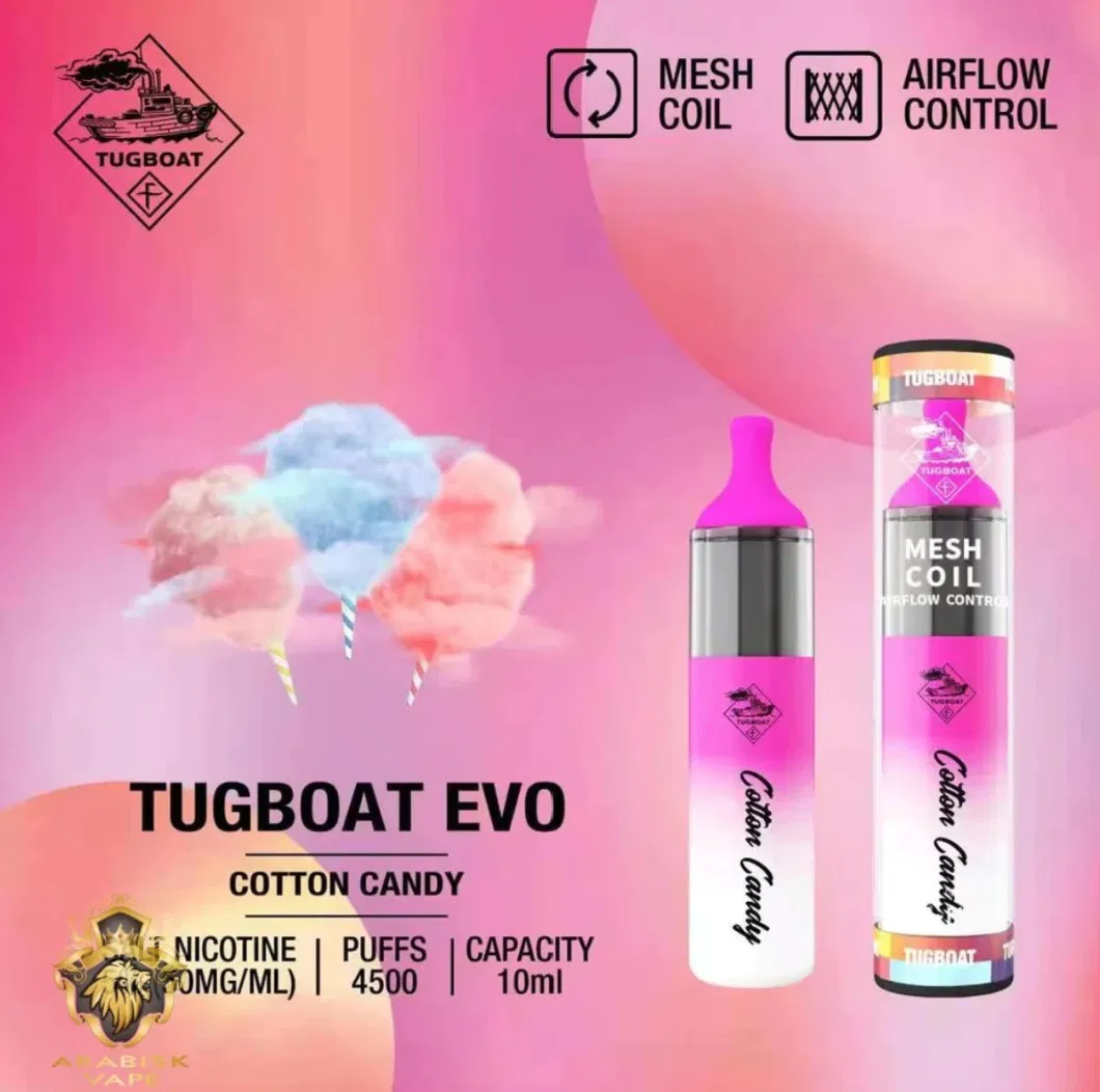 Hookah Shisha Pen Price The Purest and Strongest Flavor Production Tugboat Evo 4500 Puffs Disposable Vape