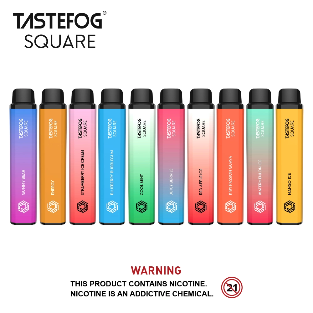 Factory Wholesale Tastefog Square 3500puffs Disposable Vape Pen 0% 2% 5% Vapor Bar Vape 650mAh Type-C Rechargeable Disposable Mini E-Cigarette