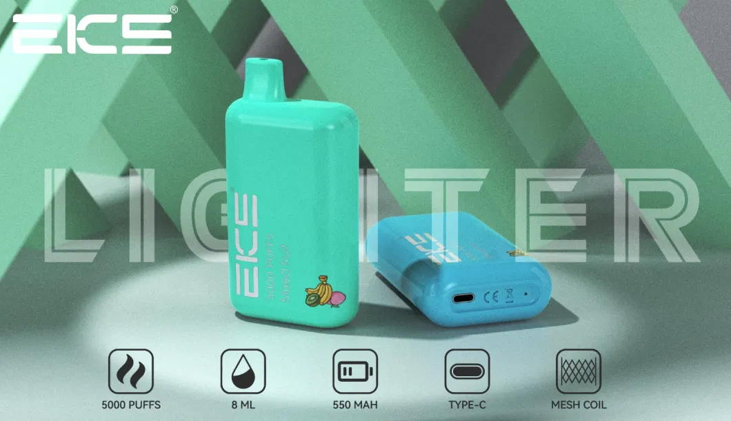 2023 China Factory High Quality Eks Lighter 8ml 5000puff Disposable Rechargeable OEM Custom Manufacturers Wholesale Vape Bc5000 EGO Electronic Vape