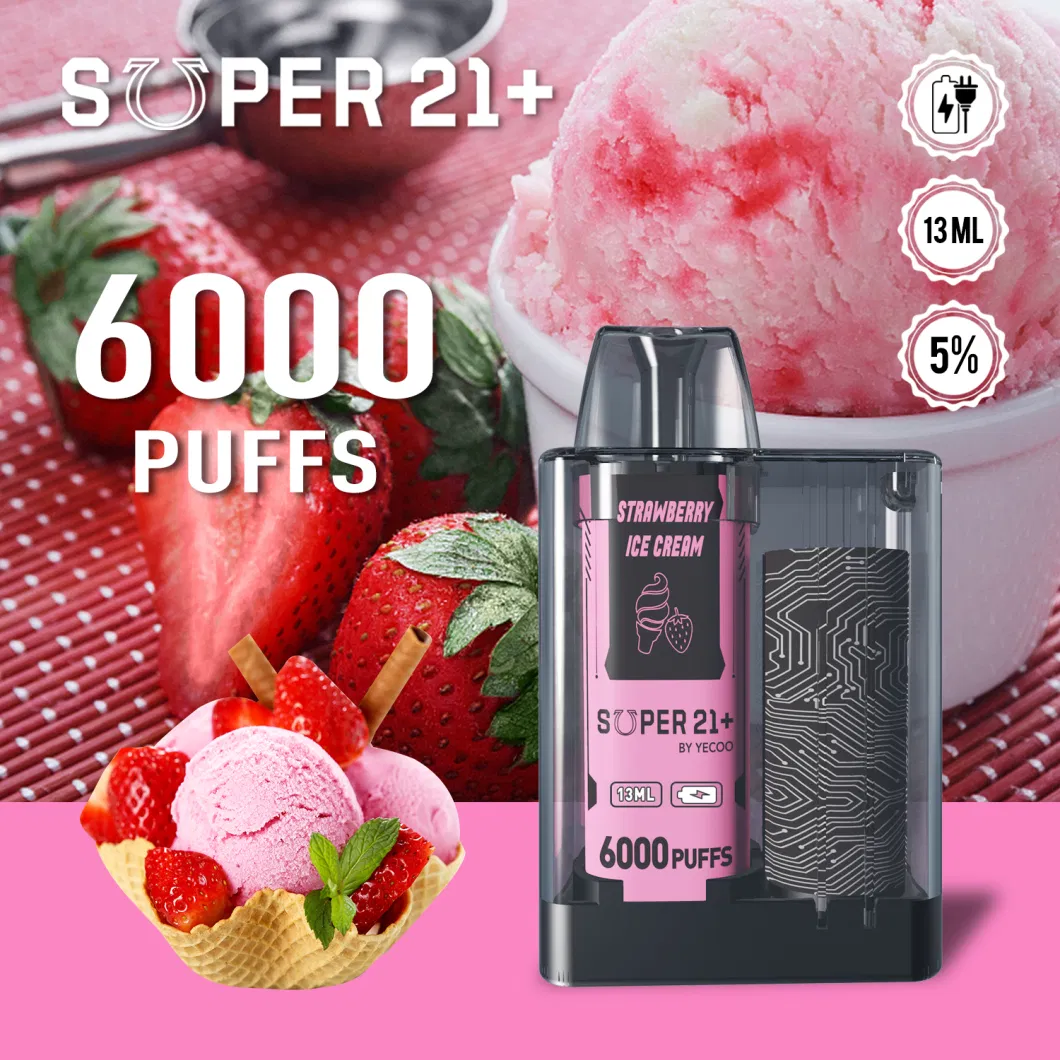 Hotselling New Style 6000 Puffs 13ml E-Liquid Mesh Coil Great Flavors Diposable From Yecoo