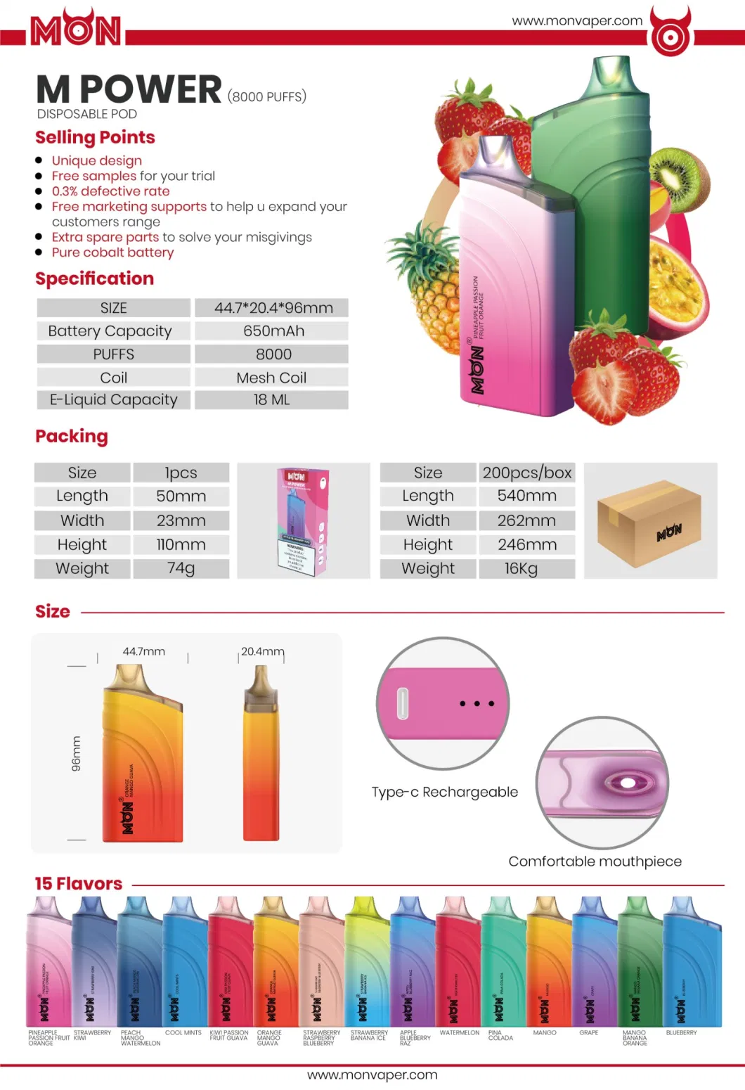 OEM/ODM Disposable Pod Vape Factory 600puffs//3000puffs/5000puffs/8000puffs/10000 Puffs/15000puffs. with Tpd Mhra CE RoHS Pmta Dgm Certificate/Monvaper