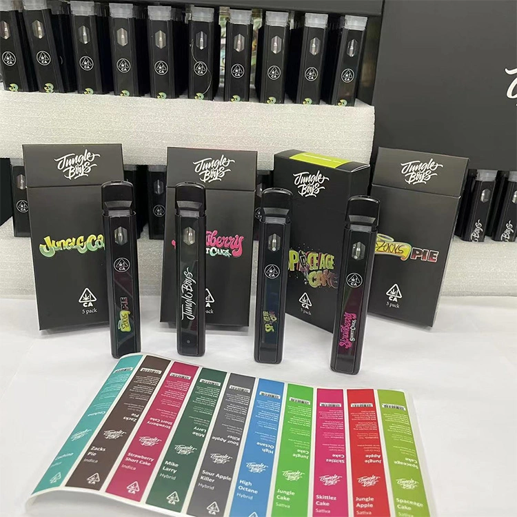 Custom 1ml 2 Gram Jungle Boys Cookie Slim Empty 2ml Thick Oil Disposable Pod Vapes Runtz Recharge 350 mAh Live Resin Disposable Vape Pen for Hhc DAB Packaging