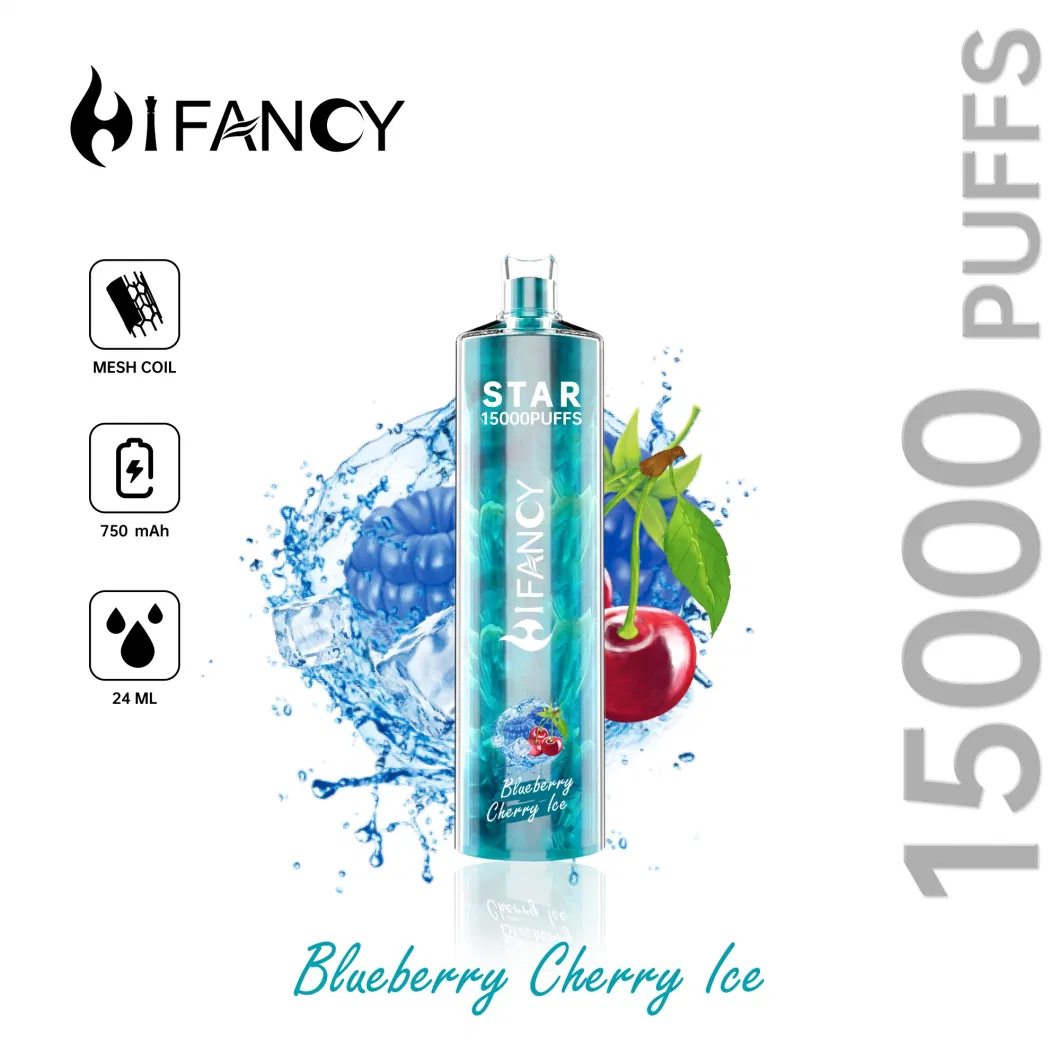 EU Warehouse 2023 New Hot Disposable Vape Pen Hifancy Star 15000 Puff Wape E Cigarette Prefilled Vapes Vaporizer 15000 Atomizer E Hookah Charger Puff Bar