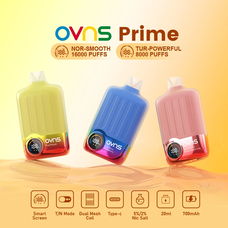 Ovns 2024 Smart Screen Recharegeable E Cigarette 15000 16000 18000 20000 Puff Disposable Vape Pod