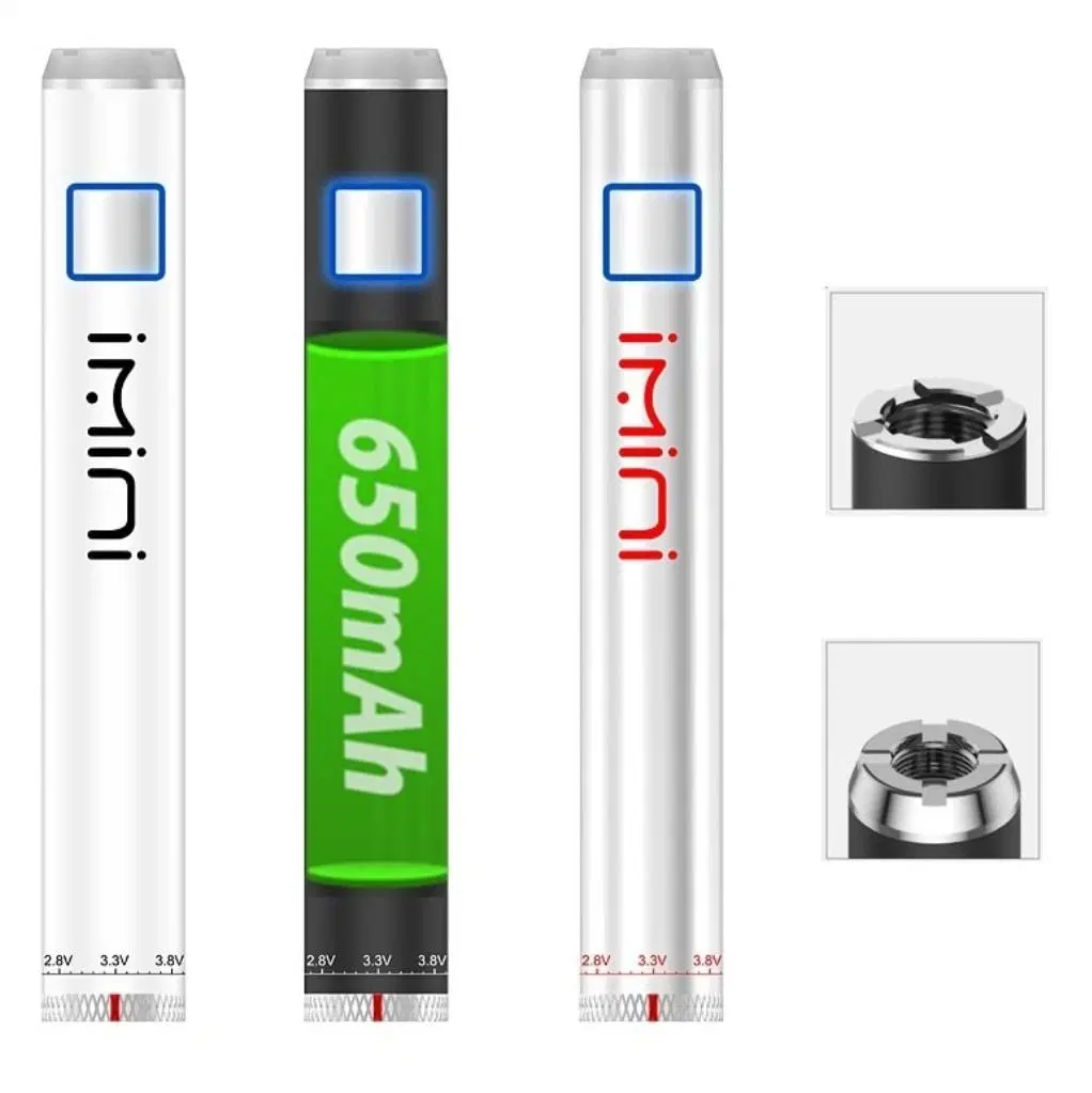 Imini C10 Twist 650mAh Cartridge Battery Vape Pen 1.8-4.2V Preheat 650mAh Adjust Voltage Preheat Battery with Bottom Spinner Ring